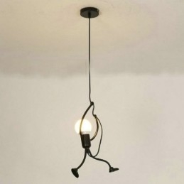 Lampada a sospensione moderna semplice a forma di omino 26×40 cm E26/E27