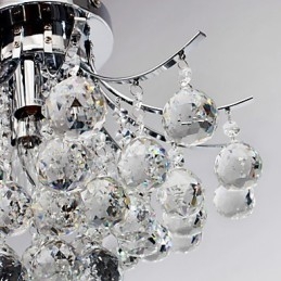 Lampadario moderno in cristallo cromo a filo 3 luci