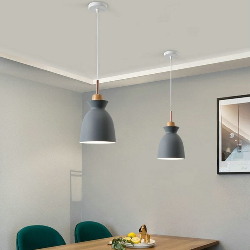 Lampada a sospensione nordica in ferro Dome Macaron Colors