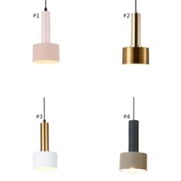 Lampada a sospensione cilindrica moderna in alluminio 12x25 cm E26/E27