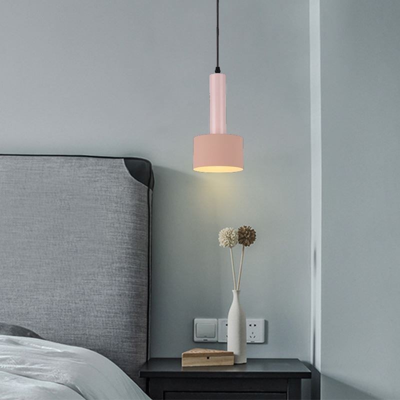 Lampada a sospensione cilindrica moderna in alluminio 12x25 cm E26/E27