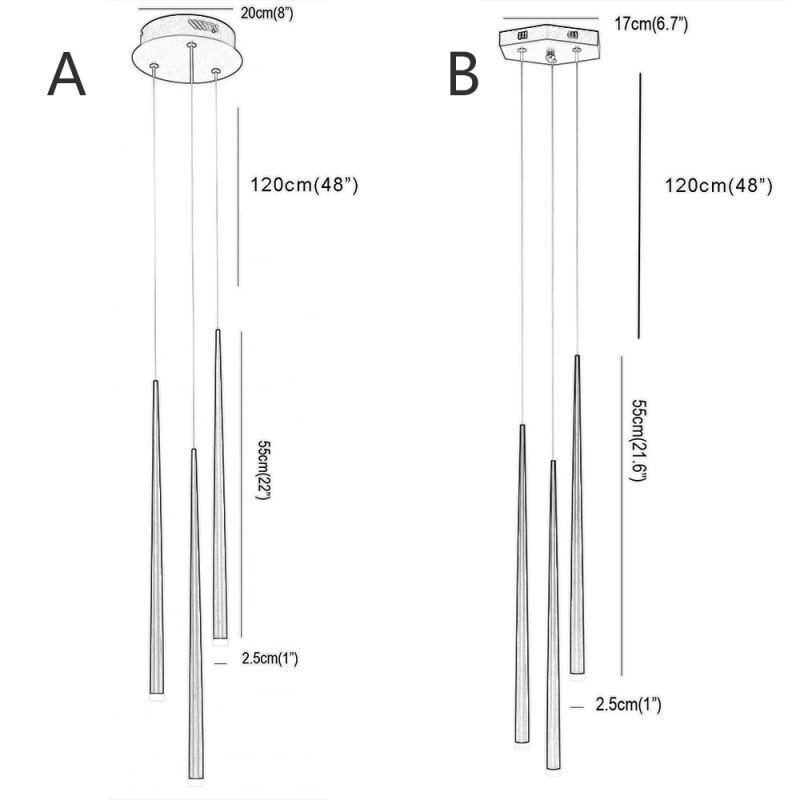 Lampada a sospensione cilindrica moderna con effetto pioggia di meteoriti, 3 luci LED