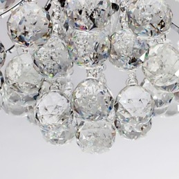 Lampadario moderno in cristallo cromo a filo 3 luci
