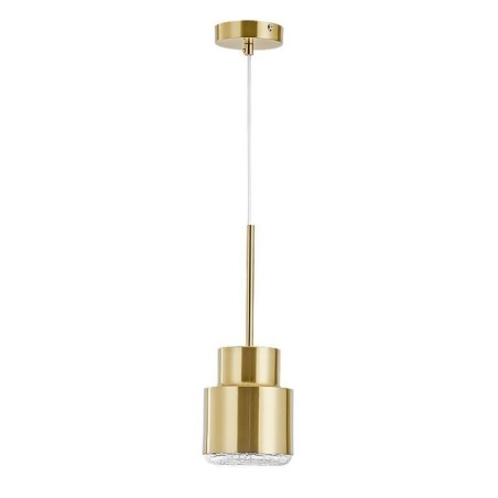 Lampada a sospensione in vetro postmoderna cilindrica dorata
