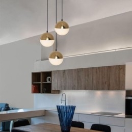 Lampada a sospensione nordica a grappolo di sfere rotonde, 3 luci E26/E27, vetro