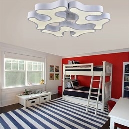Plafoniera moderna da incasso in metallo e acrilico bianco, LED integrato, 60 cm