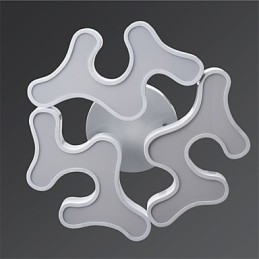 Plafoniera moderna da incasso in metallo e acrilico bianco, LED integrato, 60 cm