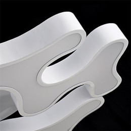 Plafoniera moderna da incasso in metallo e acrilico bianco, LED integrato, 60 cm