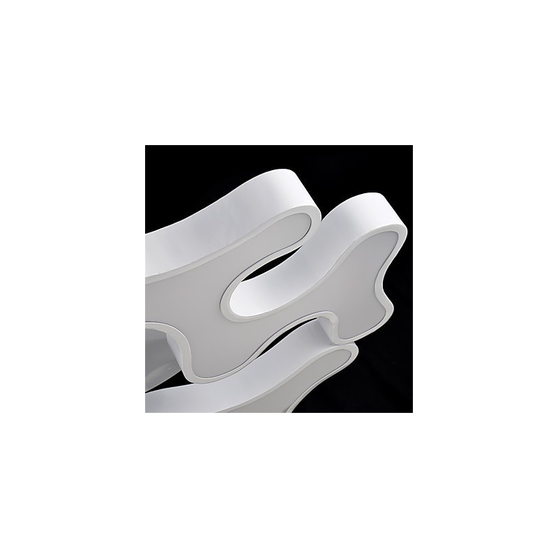 Plafoniera moderna da incasso in metallo e acrilico bianco, LED integrato, 60 cm