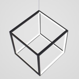 Lampada a sospensione cubo geometrico nera LBY18069