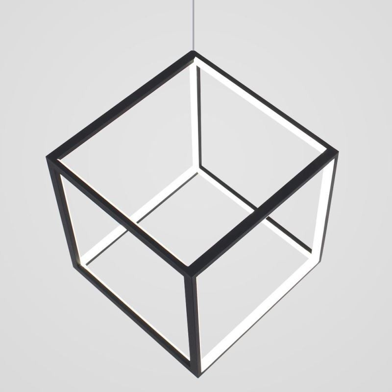 Lampada a sospensione cubo geometrico nera LBY18069