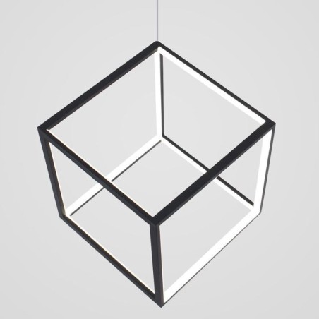 Lampada a sospensione cubo geometrico nera LBY18069