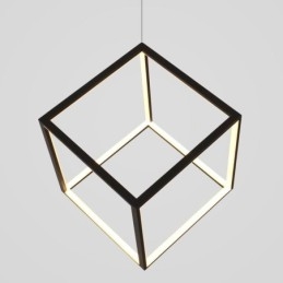 Lampada a sospensione cubo geometrico nera LBY18069