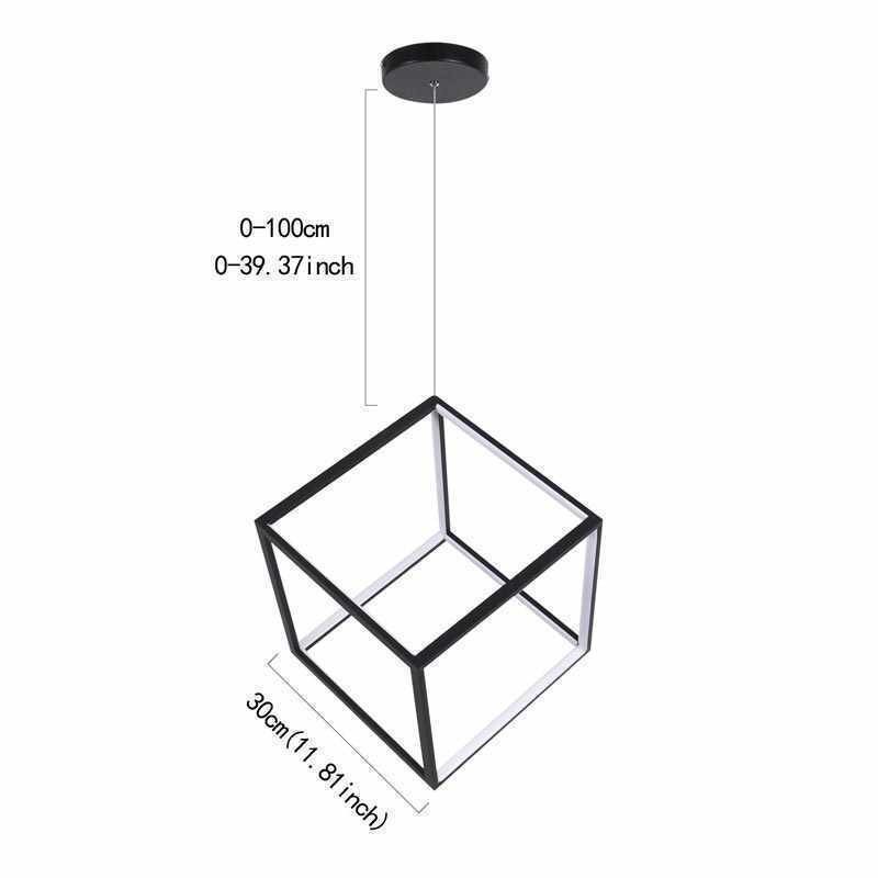 Lampada a sospensione cubo geometrico nera LBY18069