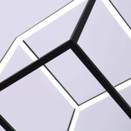 Lampada a sospensione cubo geometrico nera LBY18069