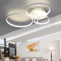 Plafoniera a montaggio a filo moderna e contemporanea LED integrato 64W bianca