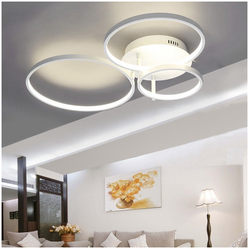 Plafoniera a montaggio a filo moderna e contemporanea LED integrato 64W bianca