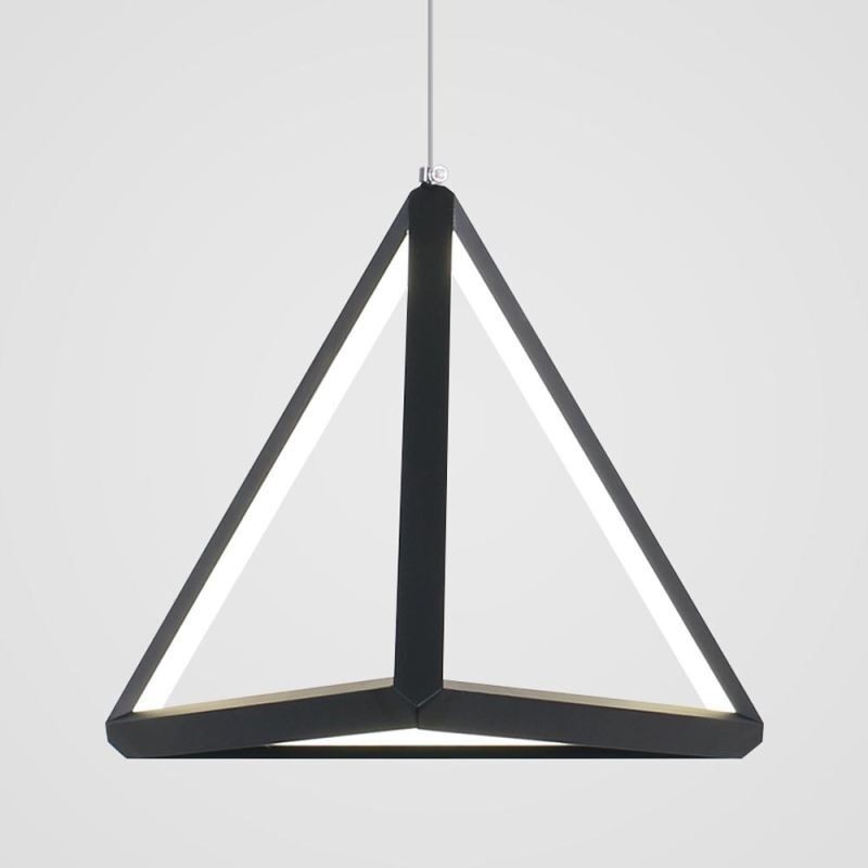 Lampada a sospensione geometrica triangolare postmoderna nera LED 30W