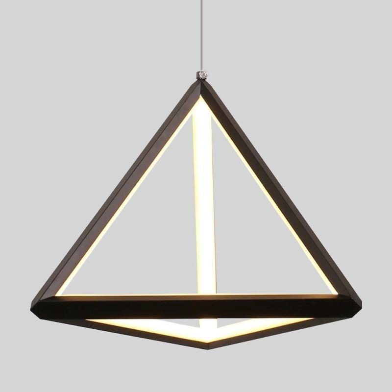 Lampada a sospensione geometrica triangolare postmoderna nera LED 30W