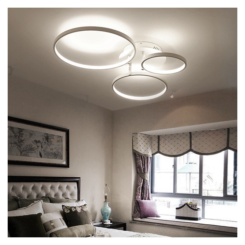 Plafoniera a montaggio a filo moderna e contemporanea LED integrato 64W bianca