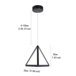 Lampada a sospensione geometrica triangolare postmoderna nera LED 30W