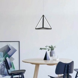 Lampada a sospensione geometrica triangolare postmoderna nera LED 30W