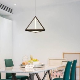 Lampada a sospensione geometrica triangolare postmoderna nera LED 30W