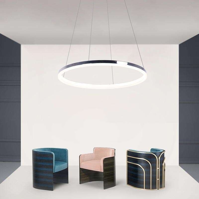Lampada a sospensione moderna circolare in acrilico da 40 cm