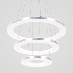 Lampada a sospensione moderna in acrilico a 3 anelli 40+30+20 cm