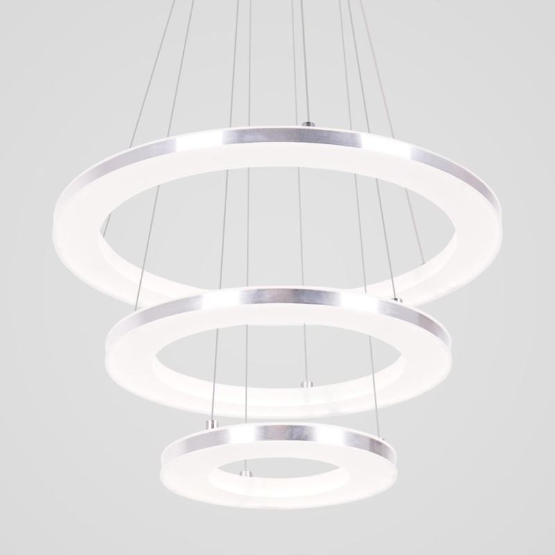 Lampada a sospensione moderna in acrilico a 3 anelli 40+30+20 cm