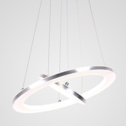 Lampada a sospensione moderna in acrilico a 2 anelli 40+20 cm