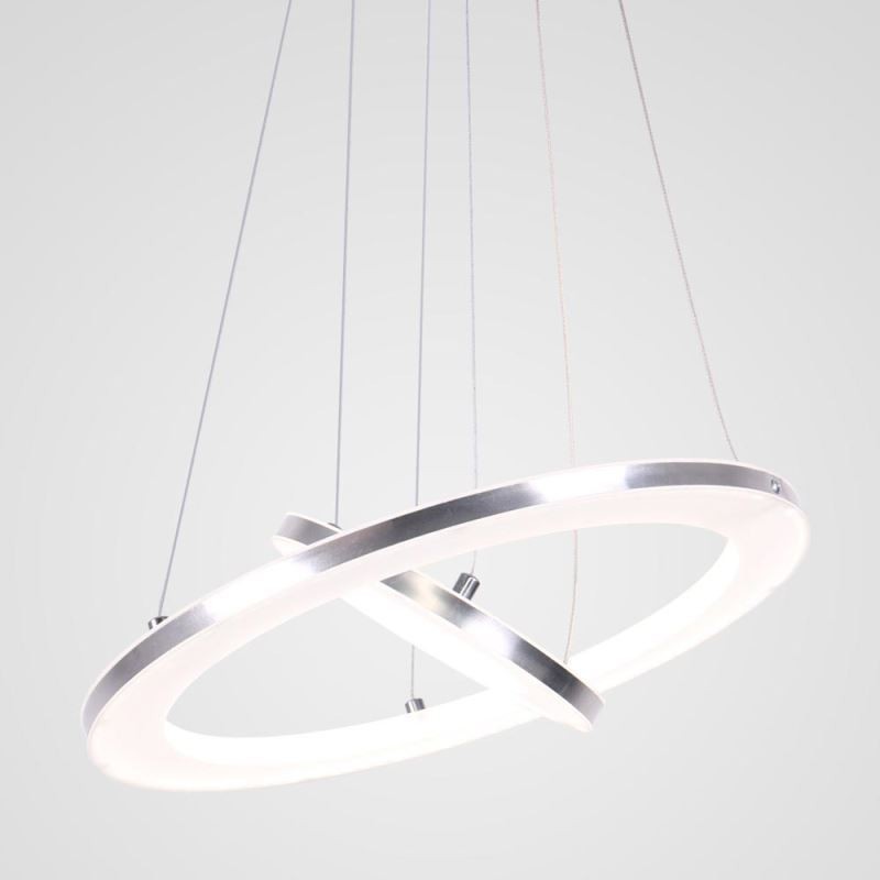 Lampada a sospensione moderna in acrilico a 2 anelli 40+20 cm