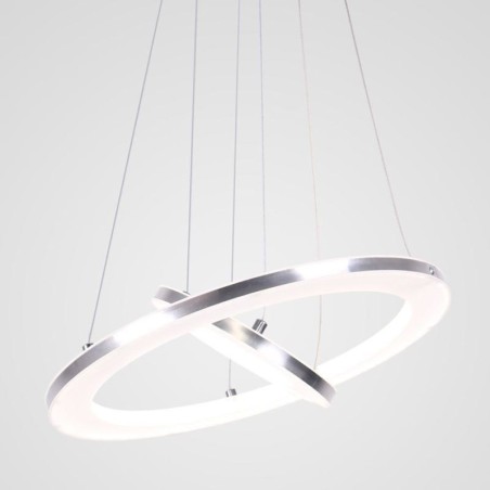 Lampada a sospensione moderna in acrilico a 2 anelli 40+20 cm
