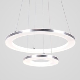 Lampada a sospensione moderna in acrilico a 2 anelli 40+20 cm