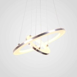 Lampada a sospensione moderna in acrilico a 2 anelli 40+20 cm