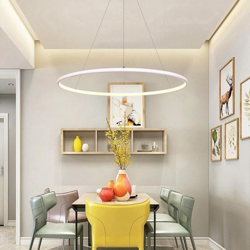 Lampada a sospensione circolare moderna 60 cm 80 cm