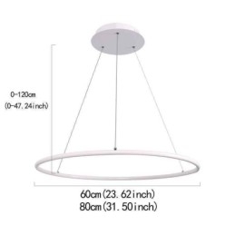 Lampada a sospensione circolare moderna 60 cm 80 cm