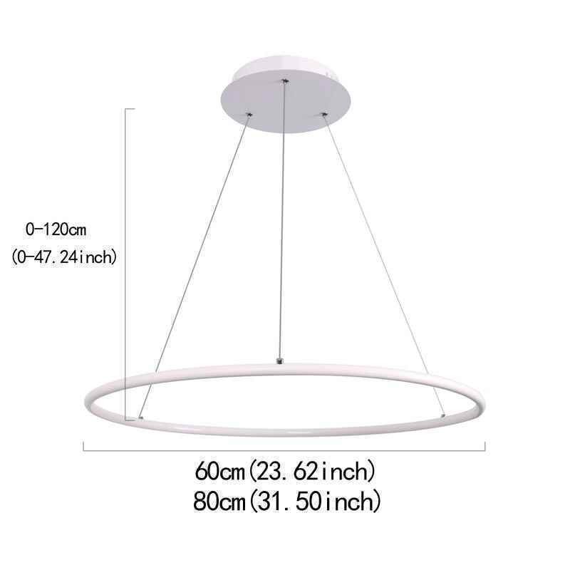 Lampada a sospensione circolare moderna 60 cm 80 cm