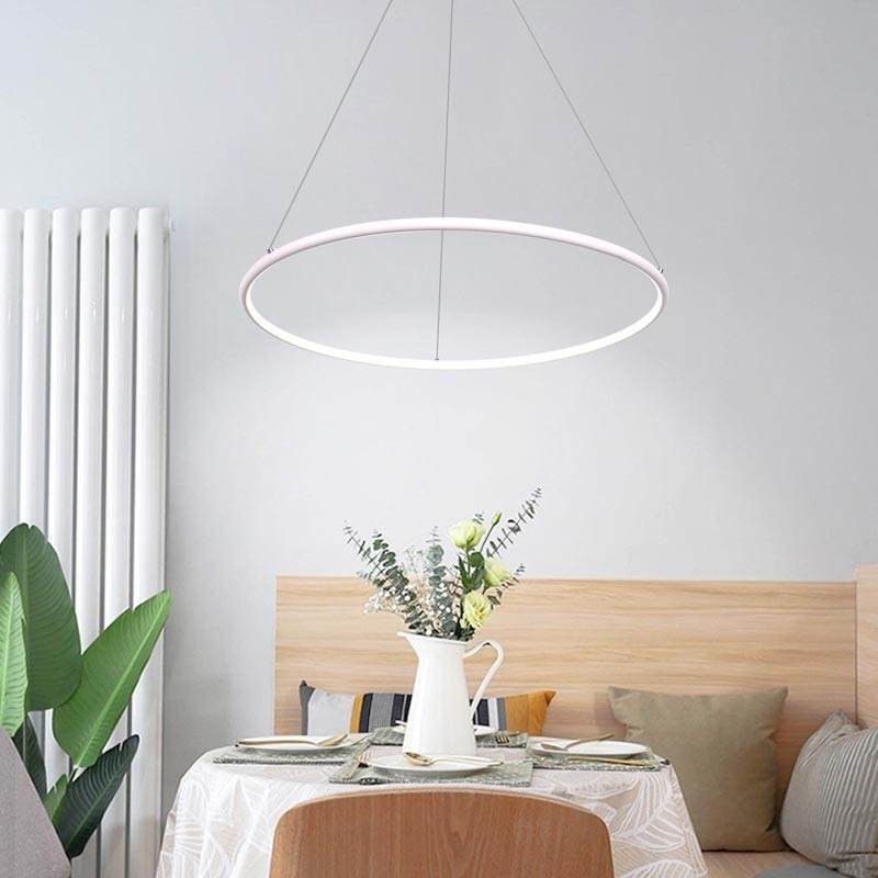 Lampada a sospensione circolare moderna 60 cm 80 cm