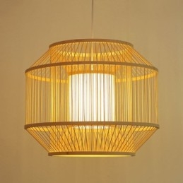 Lampada a sospensione in bambù stile giapponese moderna e semplice, tessuta a mano