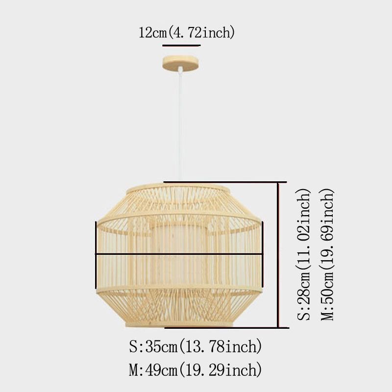 Lampada a sospensione in bambù stile giapponese moderna e semplice, tessuta a mano