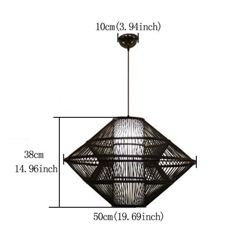 Lampada a sospensione in bambù design giroscopico