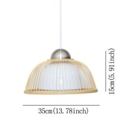 Lampada a sospensione in bambù moderna semplice, orientata verso il basso, 1 luce E26/E27