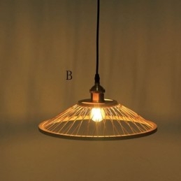 Lampada a sospensione in bambù intrecciato a mano, stile moderno semplice