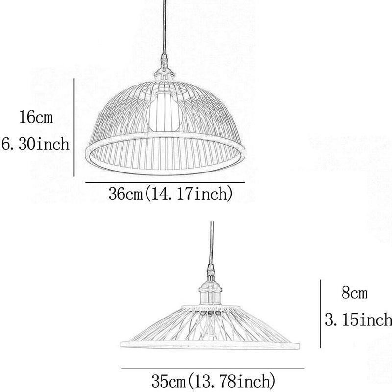 Lampada a sospensione in bambù intrecciato a mano, stile moderno semplice