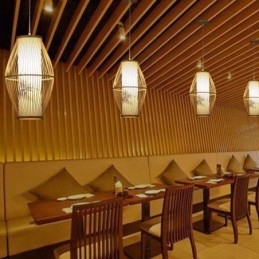 Lampada a sospensione in bambù fatta a mano, 1 luce, E26/E27, cavo 140 cm regolabile