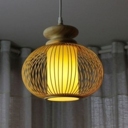 Lampada a sospensione nordica in bambù lavorata a mano