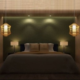 Lampada a sospensione Visual Comfort Bamboo a gabbia