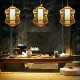 Lampada a sospensione Visual Comfort Bamboo a gabbia