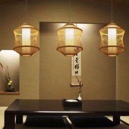 Lampada a sospensione Visual Comfort Bamboo a gabbia